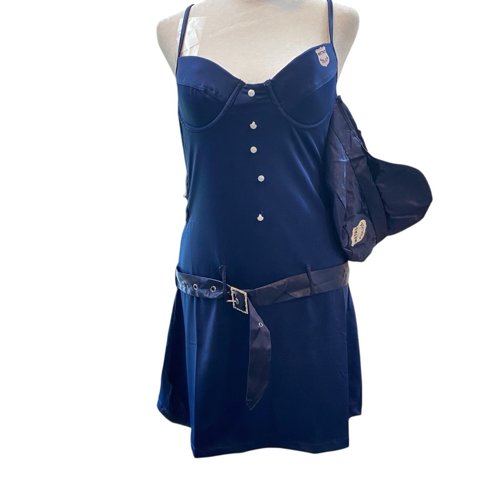 RUBIES Costume Halloween Women's size Medium Sexy Cops dress hat belt
